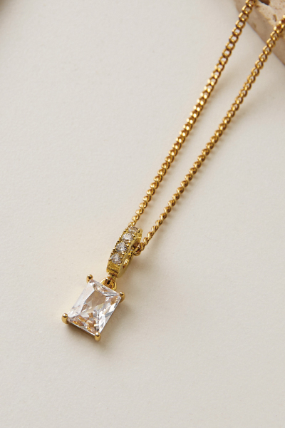 優雅圓環方鑽項鍊