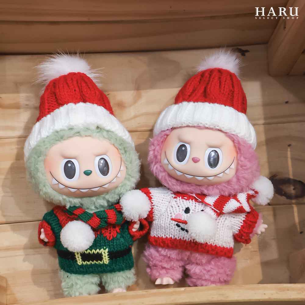 POPMART 泡泡瑪特 LABUBU 拉布布衣服 聖誕節 毛衣 毛帽 圍巾 學人 聖誕老公公 斗篷 坐坐派對 心動馬卡龍 毛絨 公仔 17CM掛飾 娃裝 替換 DRESS CODE