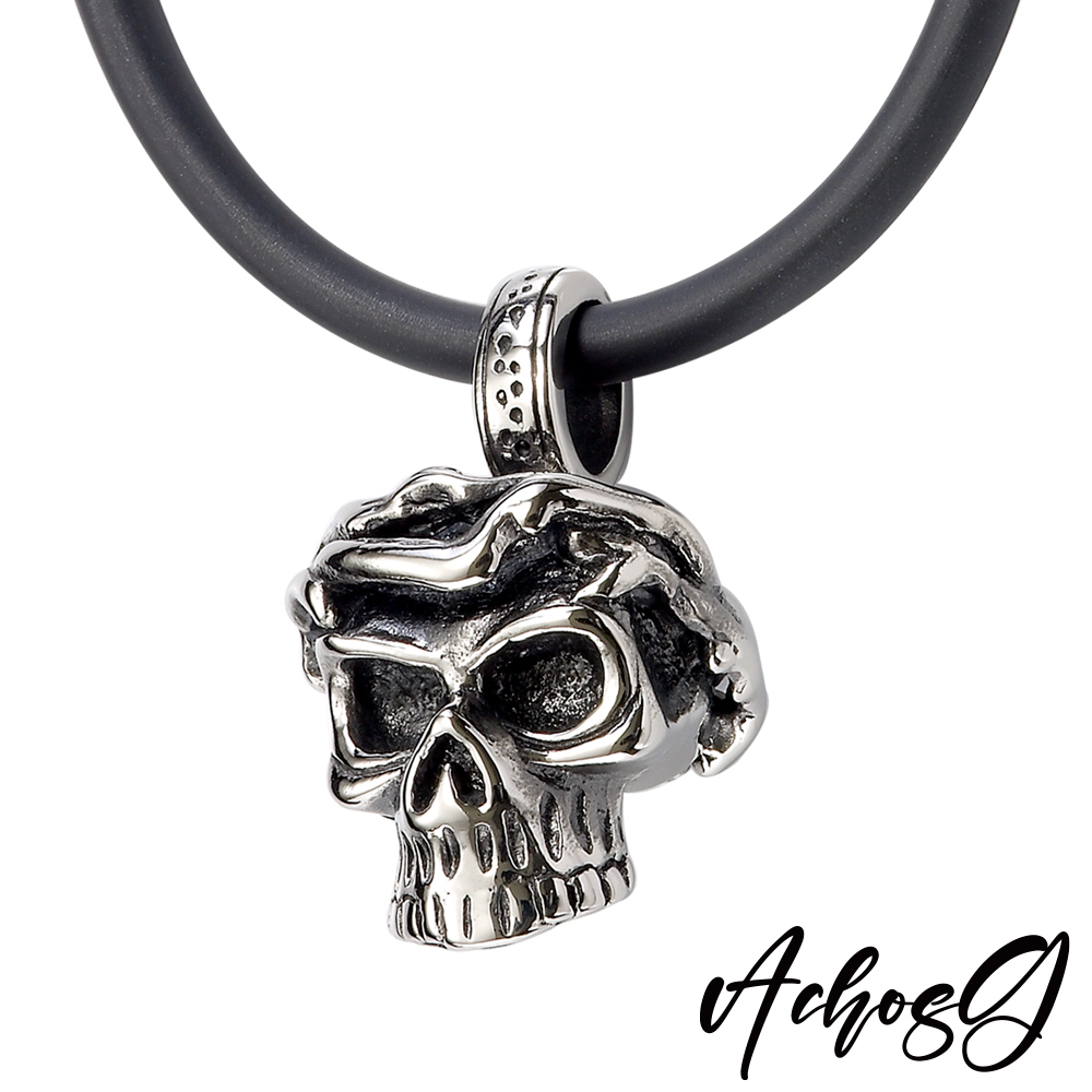 ACHOS【Evil鬼盜魔咒】潮流吊墬搭配鍺鈦項圈