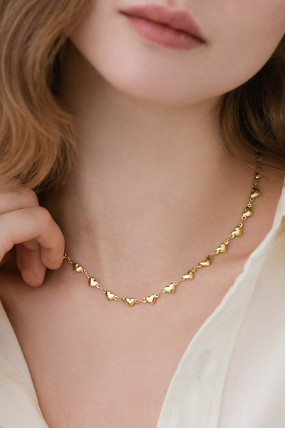 排列愛心鎖骨鍊