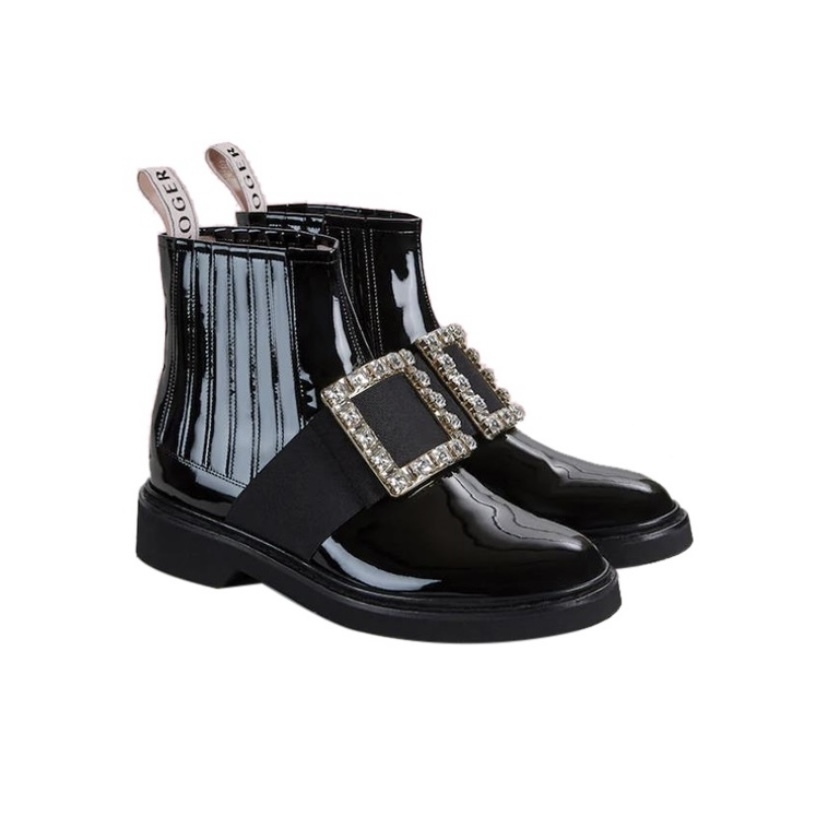 ROGER VIVIER RV Viv' Rangers 鑽扣切爾西踝靴
