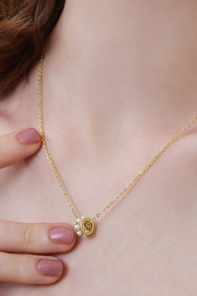 細緻珍珠圓環項鍊