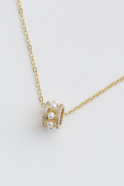 細緻珍珠圓環項鍊