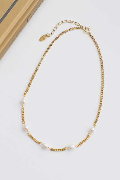 珍珠鍊條串接項鍊