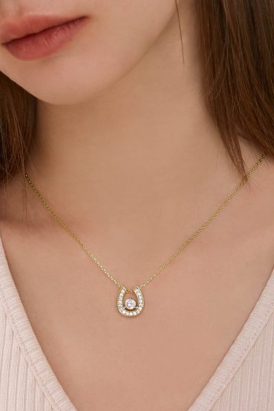 閃耀U型鋯石項鍊