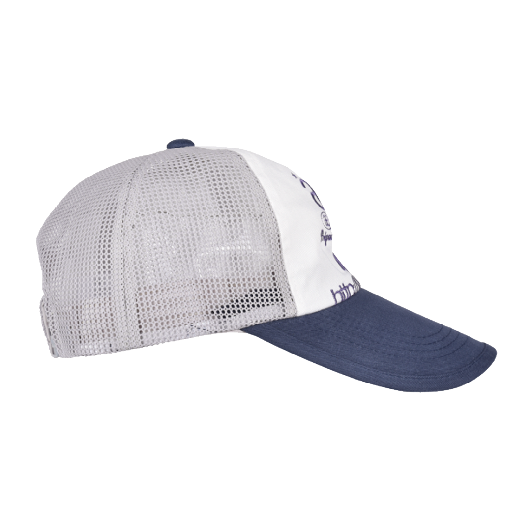 aeae WEB LOGO MESH CAP GREY/BLUE 紫字網帽深藍灰| FLOMMARKET