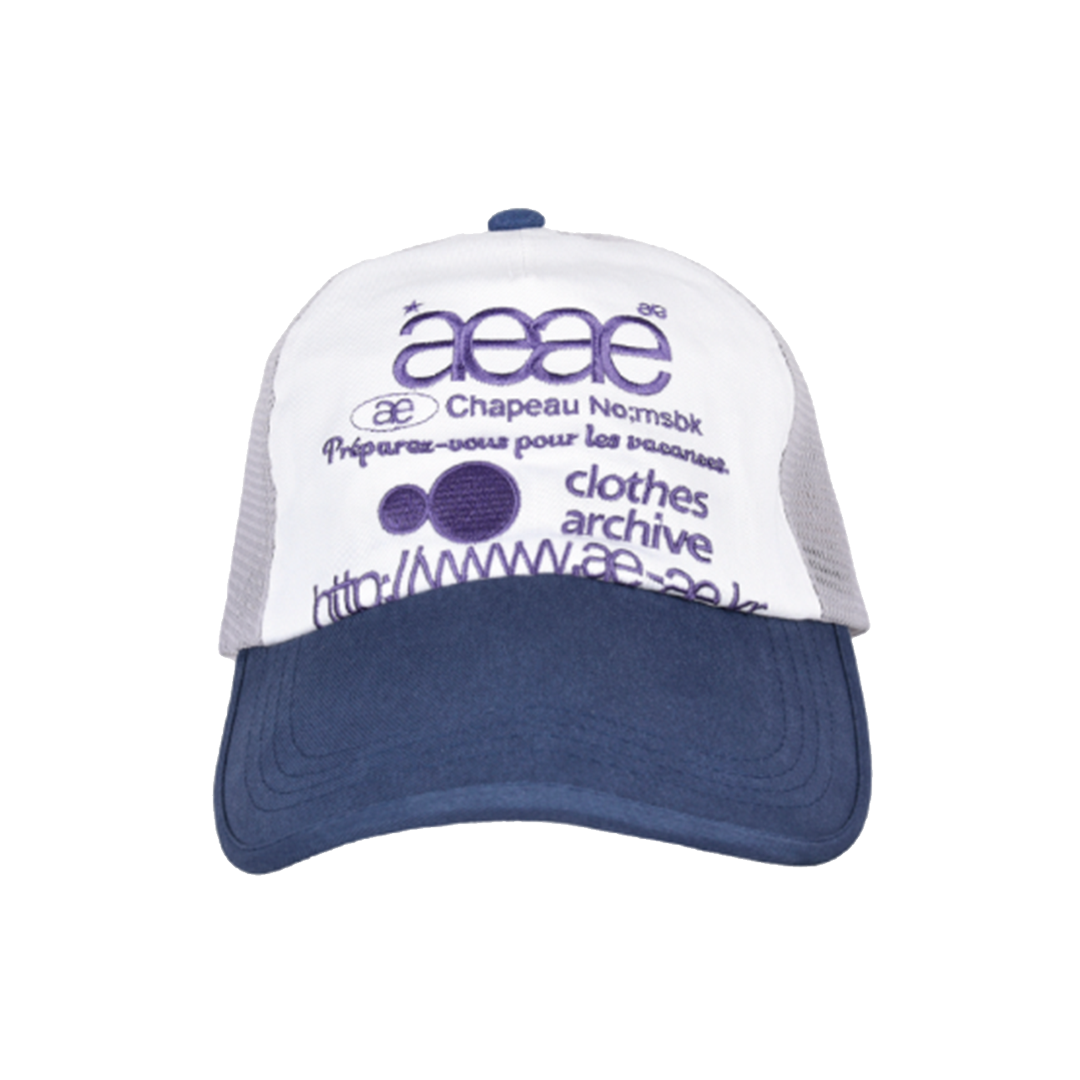 aeae WEB LOGO MESH CAP GREY/BLUE 紫字網帽深藍灰| FLOMMARKET
