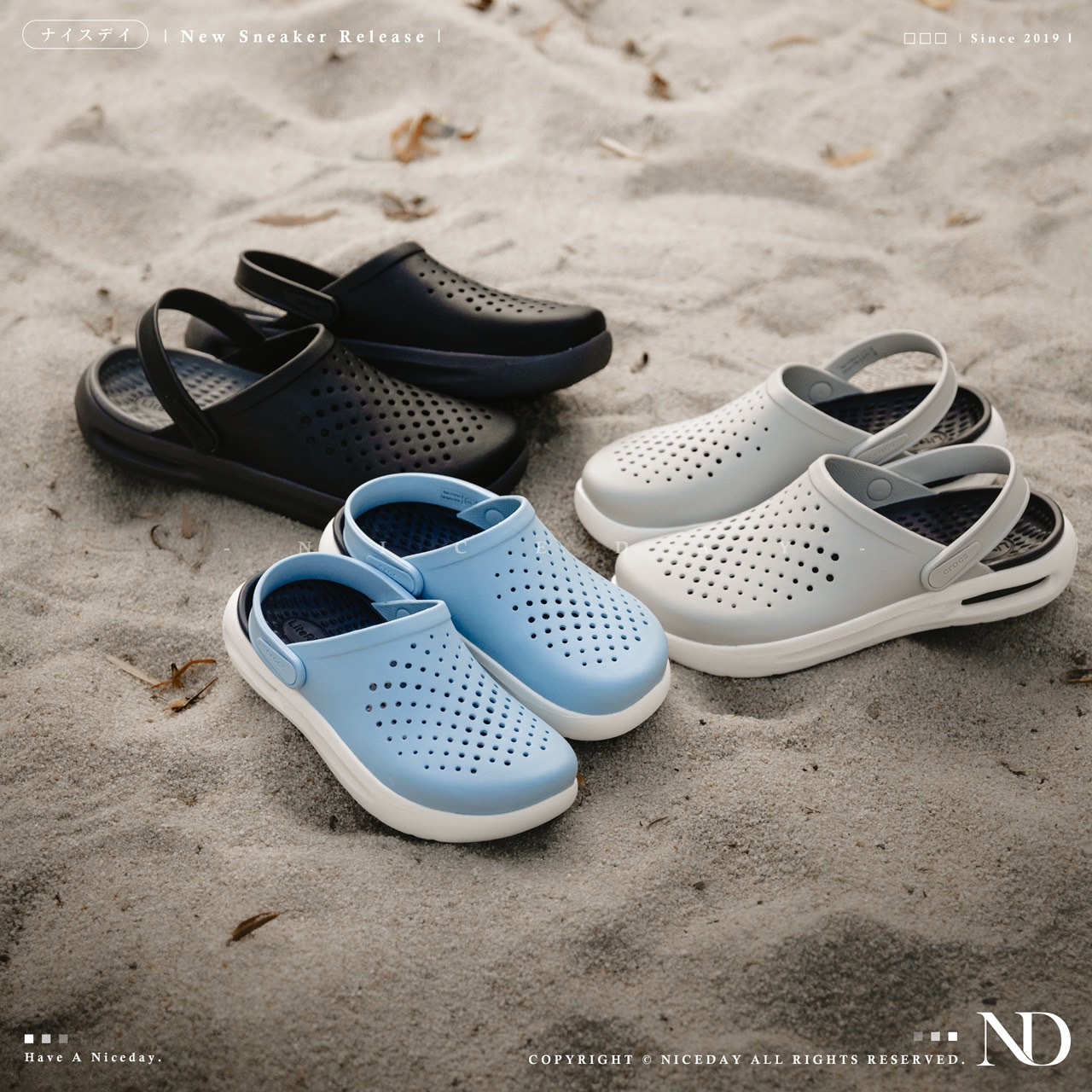 NICEDAY 現貨 Crocs Classic Crush 洞洞鞋 厚底 踩屎感 黑色 灰色 藍色