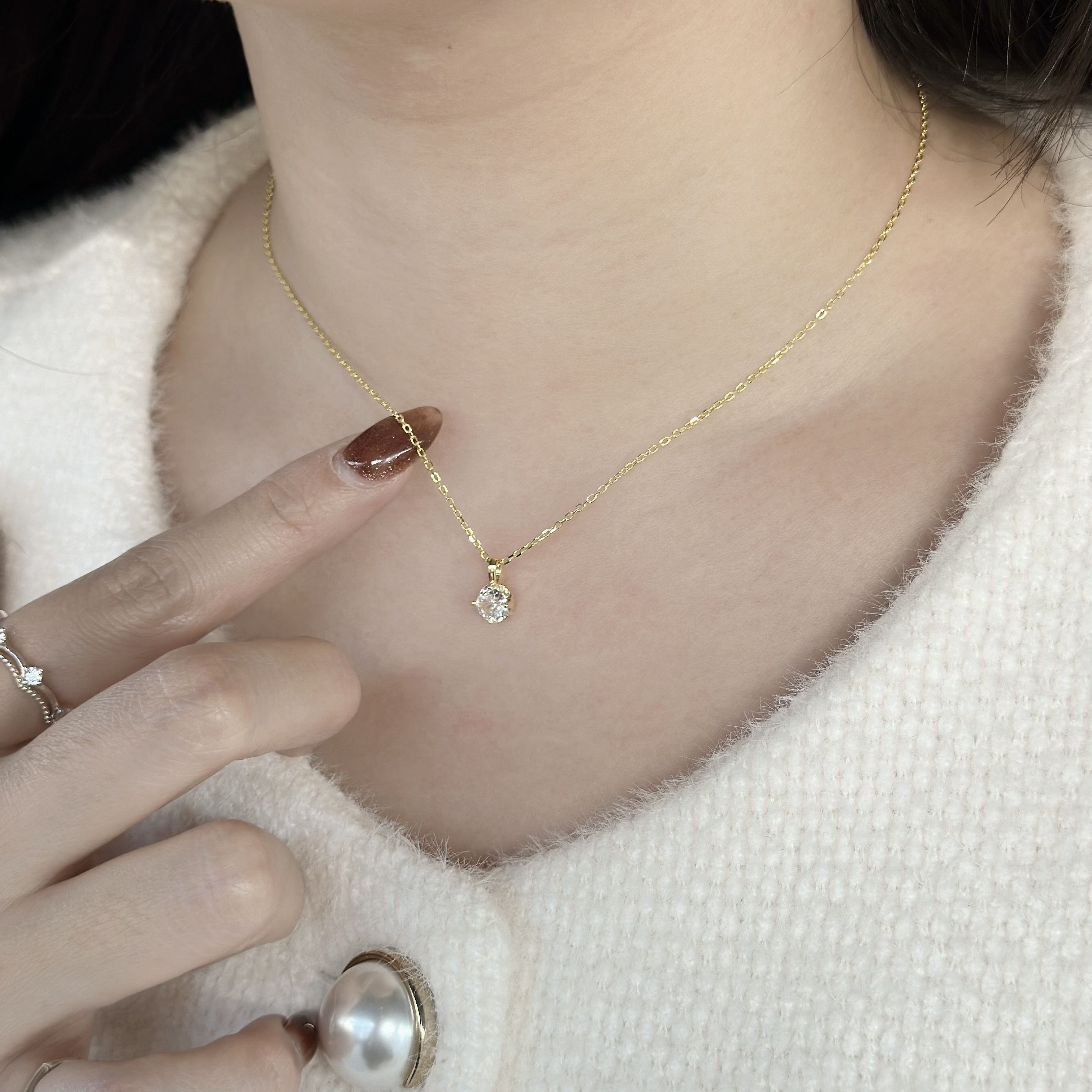 獨一．單鑽純銀鎖骨鏈