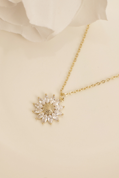 閃耀鋯石花朵項鍊