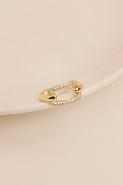 鋯石圓環可調式戒指