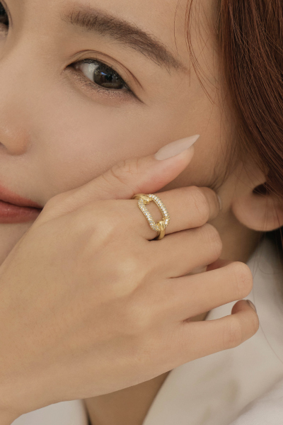 鋯石圓環可調式戒指