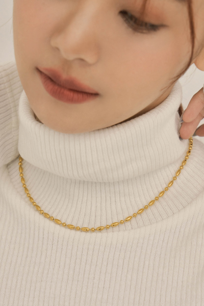 時髦小金豆排列項鍊