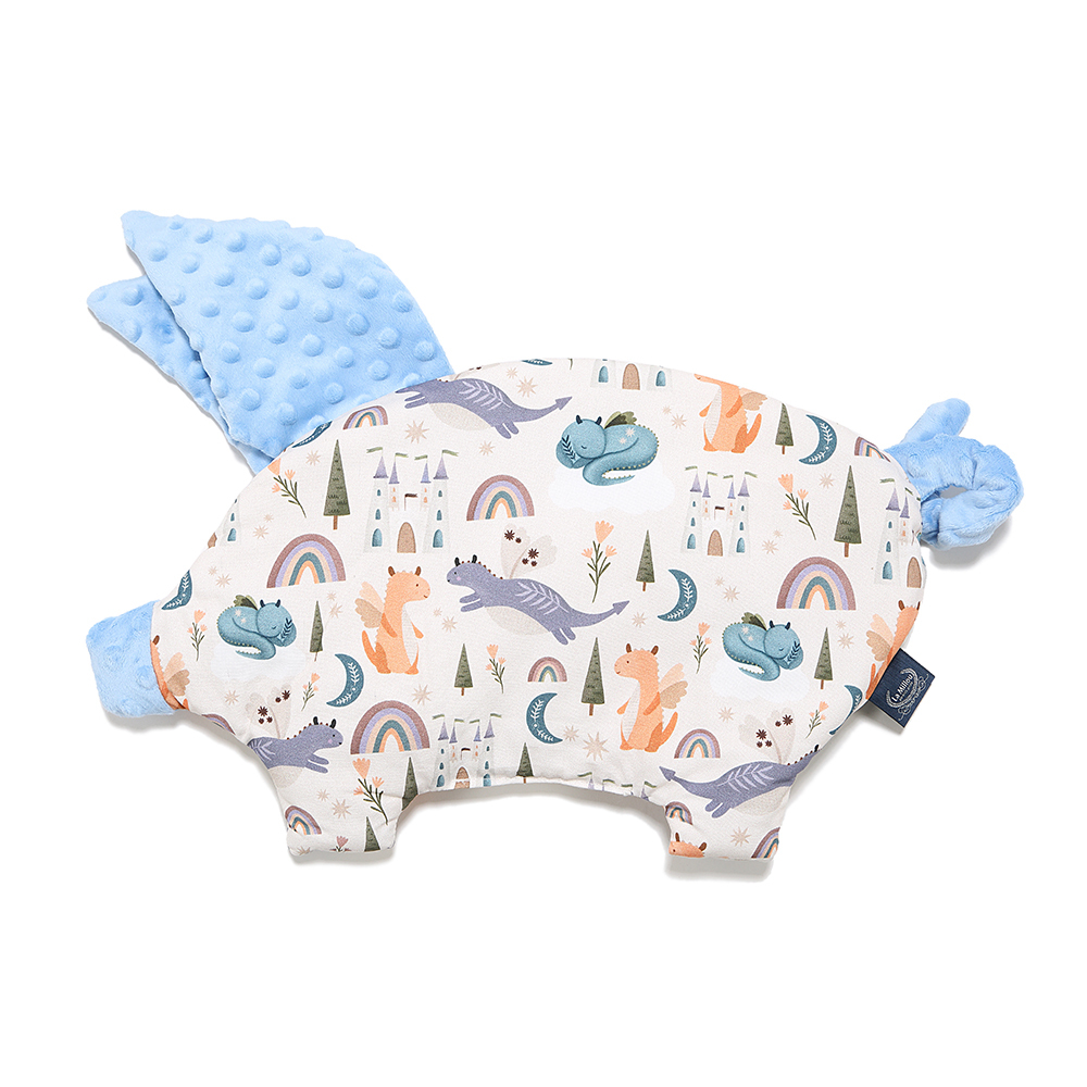 La Millou波蘭 豆豆小豬枕｜肚肚胖火龍｜蒙地卡羅藍