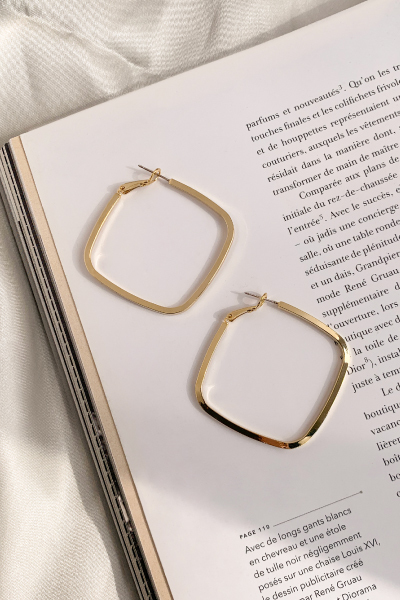 經典大方形。針式耳環