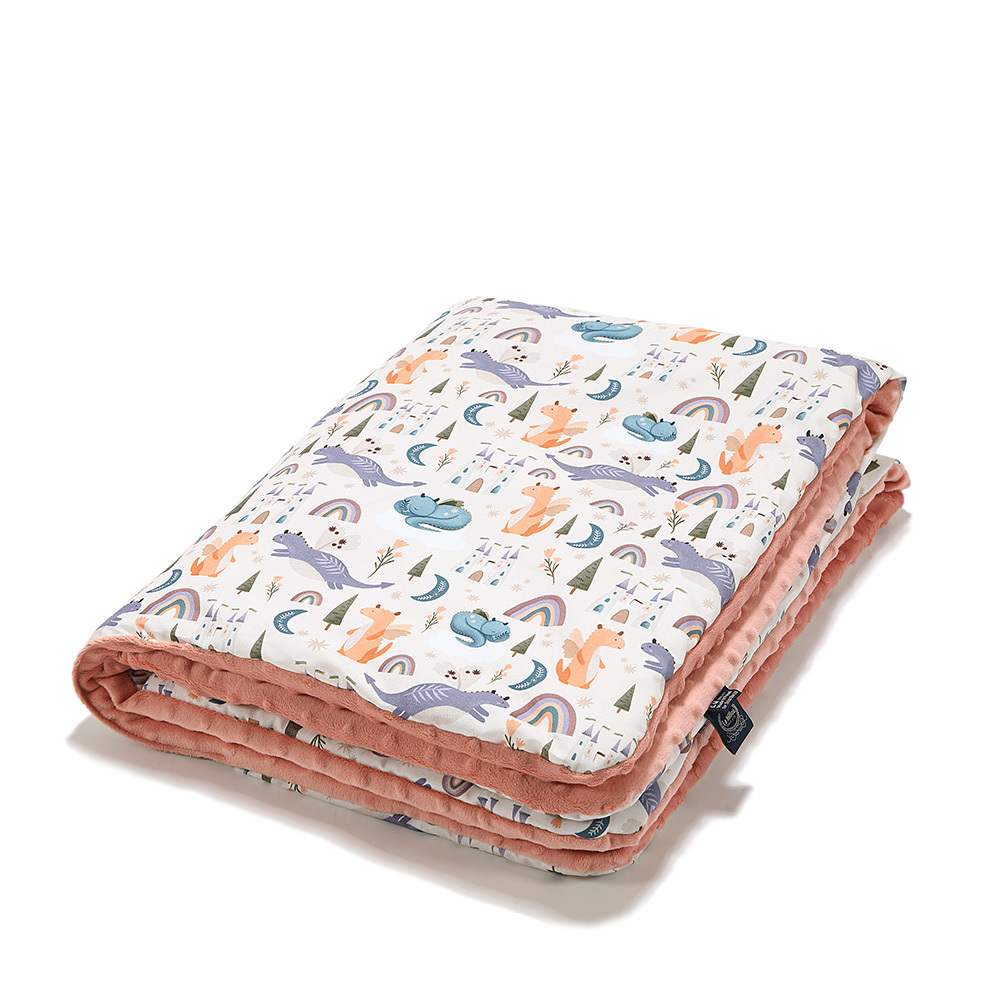 La Millou波蘭 暖膚豆豆毯｜肚肚胖火龍｜果漾蜜桃粉