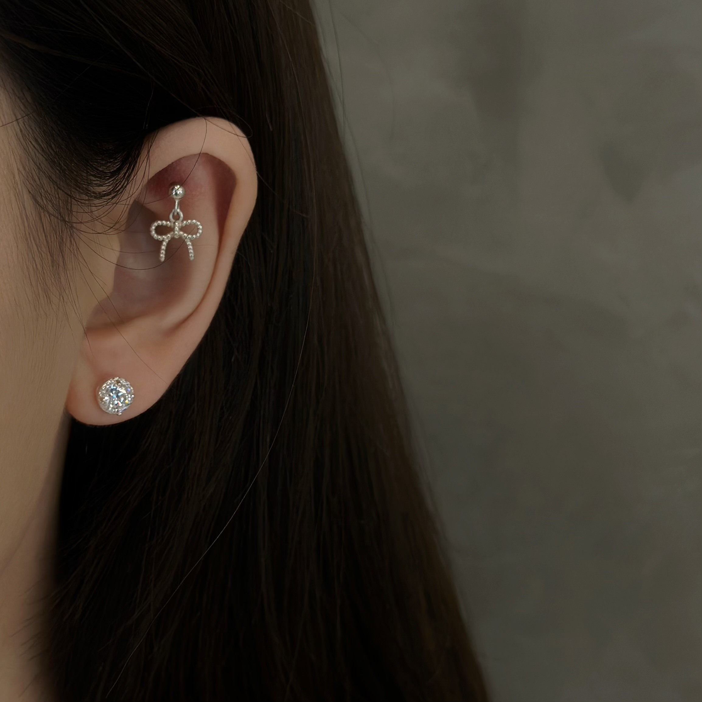 801單鑽純銀耳針