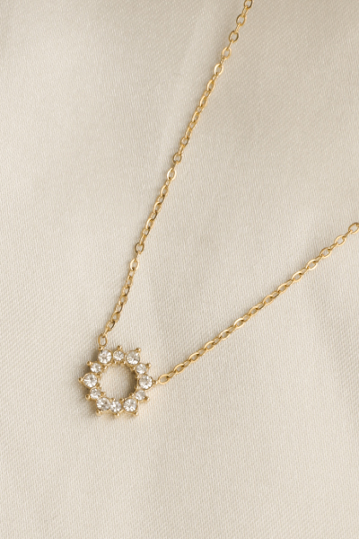 細緻鋯石環繞鎖骨鍊