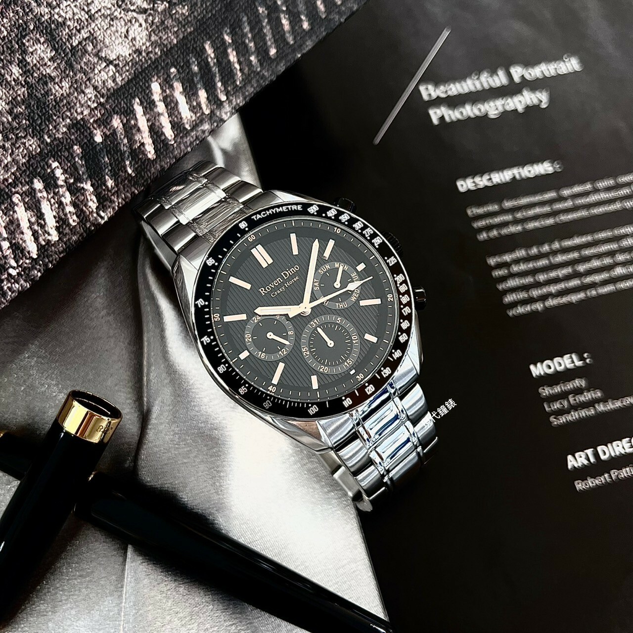 【Roven Dino 羅梵迪諾】機密特務三眼時尚腕錶RD6106S 43mm 現代鐘錶