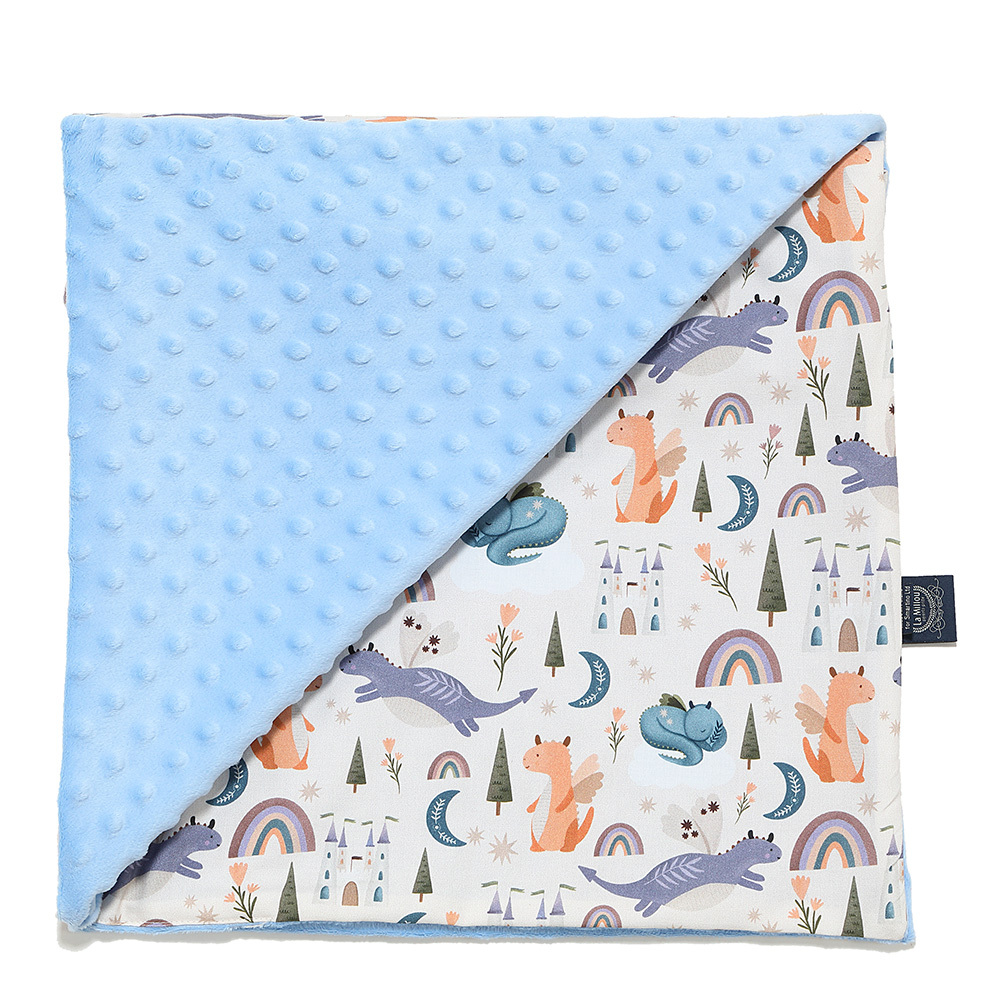 La Millou波蘭 單面巧柔豆豆毯｜肚肚胖火龍｜蒙地卡羅藍