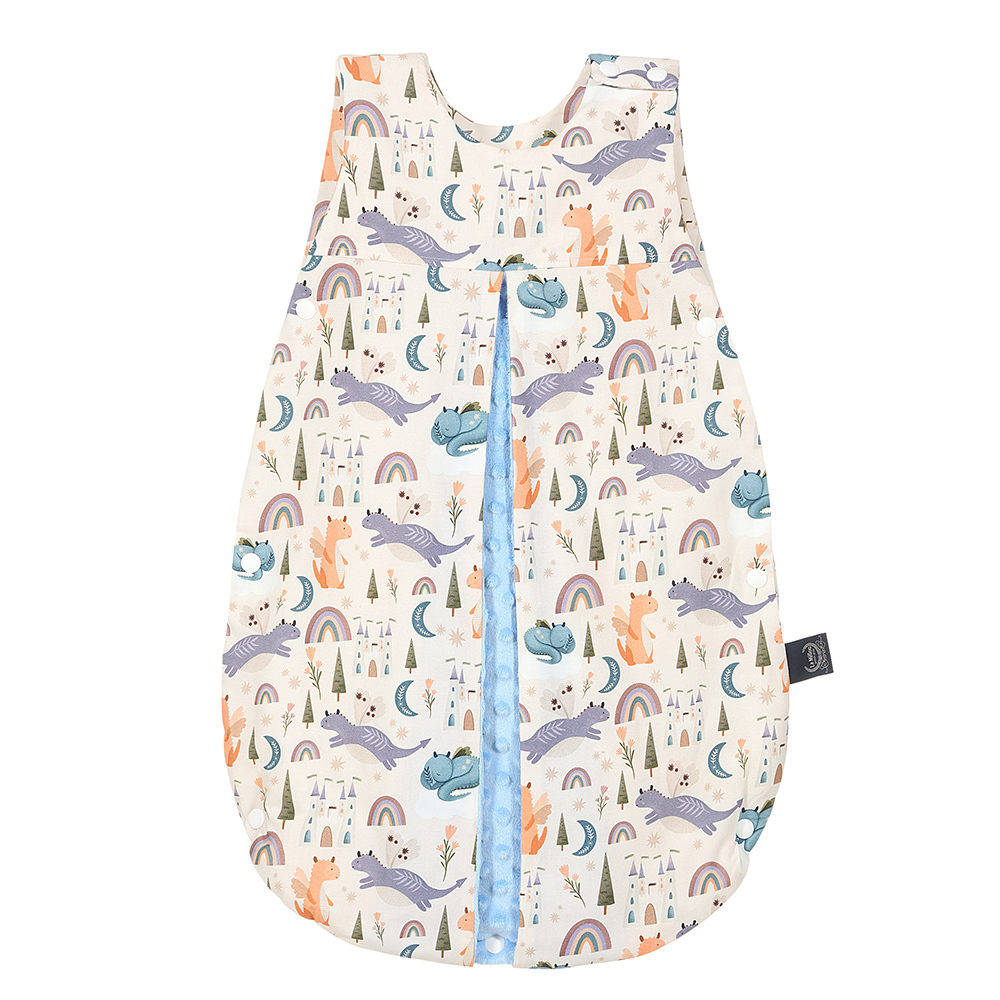 La Millou波蘭 豆豆防踢被/防踢背心分腿扣(70cm)｜肚肚胖火龍｜蒙地卡羅藍