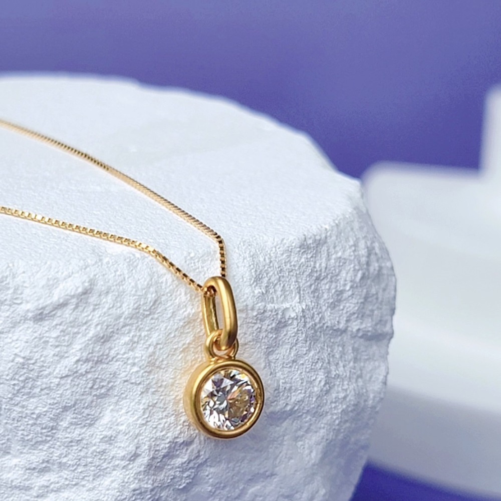 【me.luxe】K18墜-月亮鑲莫桑石SV鍊