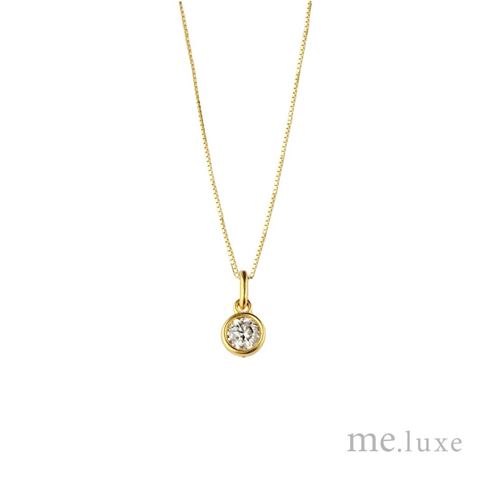 【me.luxe】K18墜-月亮鑲莫桑石SV鍊