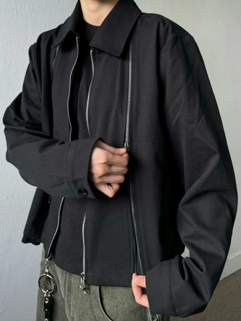 淨色反領拉鍊外套 ENOC-015JK