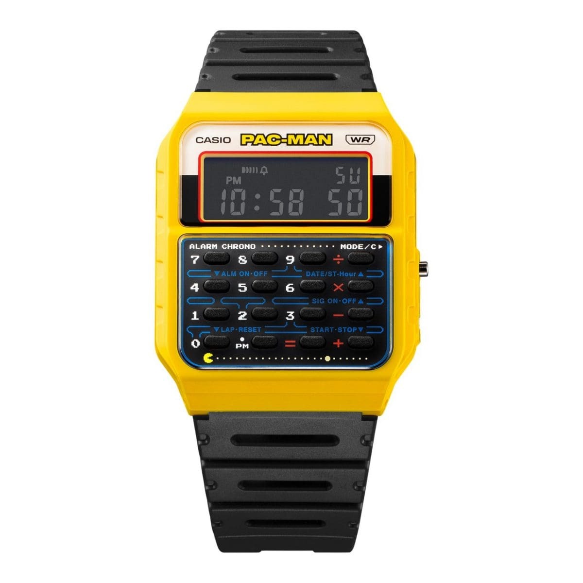 Casio x PAC-MAN 食鬼 聯乘型號 CA-53WPC-1B 黑色 計數機 復古跳字錶
