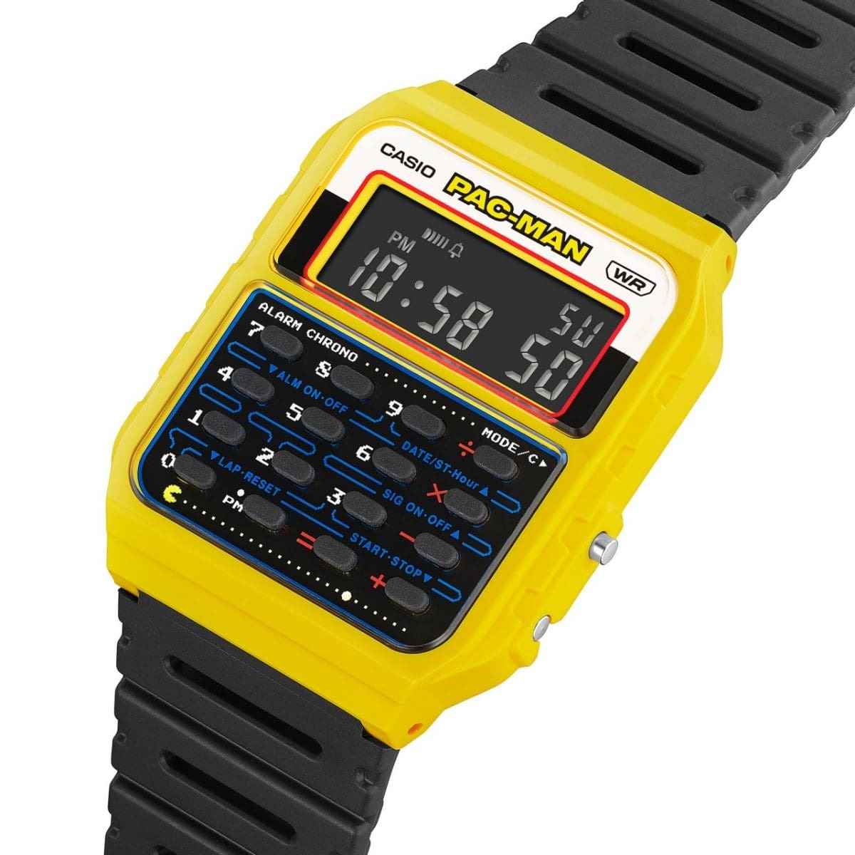 Casio x PAC-MAN 食鬼 聯乘型號 CA-53WPC-1B 黑色 計數機 復古跳字錶