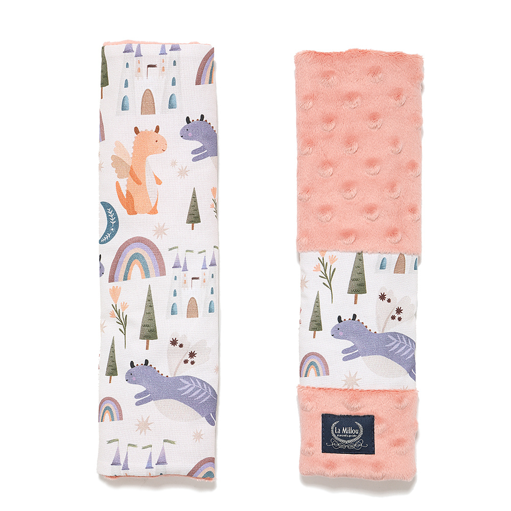 La Millou波蘭 豆豆安全帶保護套｜肚肚胖火龍｜果漾蜜桃粉