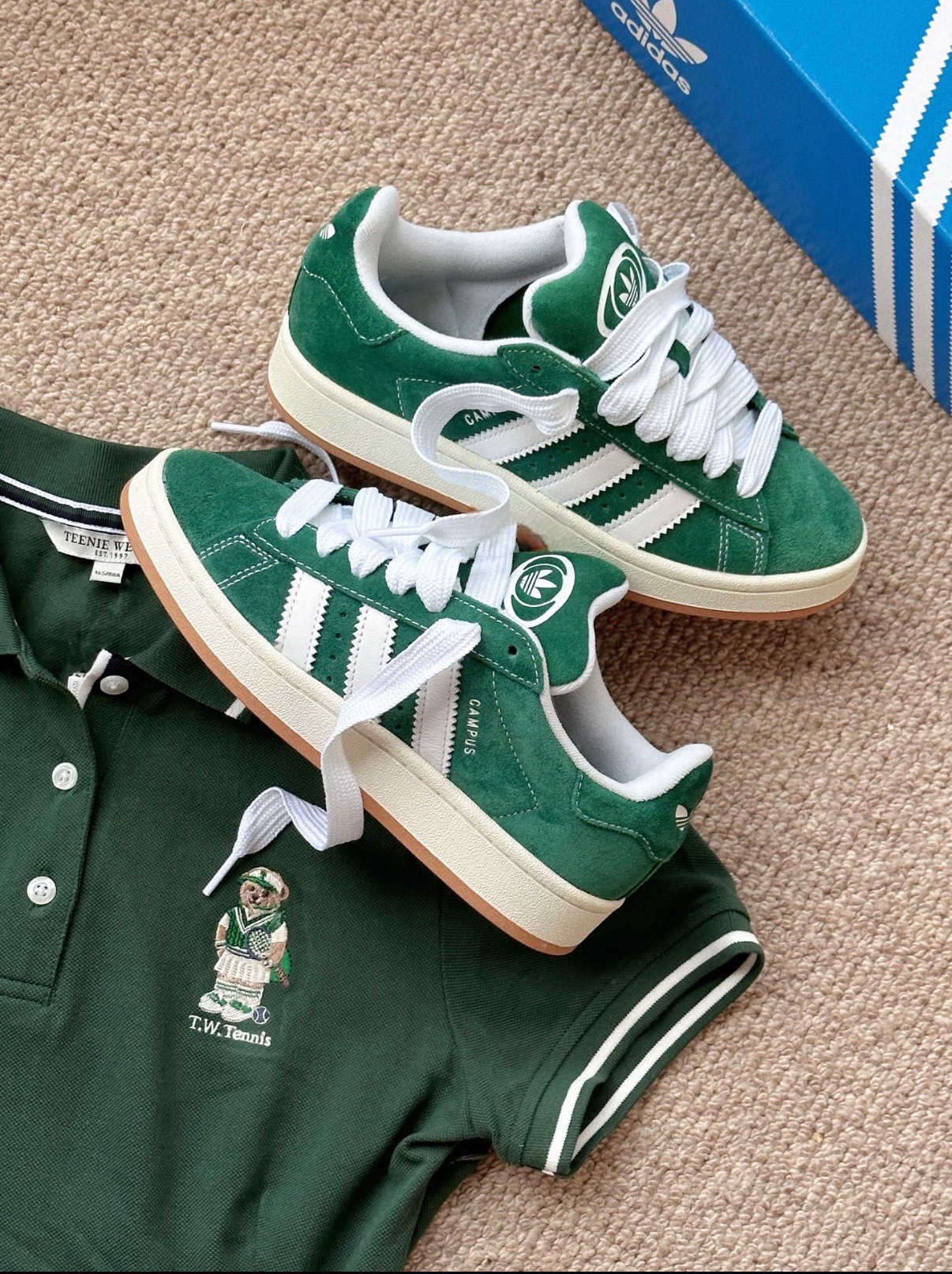 Adidas Originals Campus 00s 墨綠色 白綠色 麂皮 麵包鞋 復古 男女款 H03472/預購