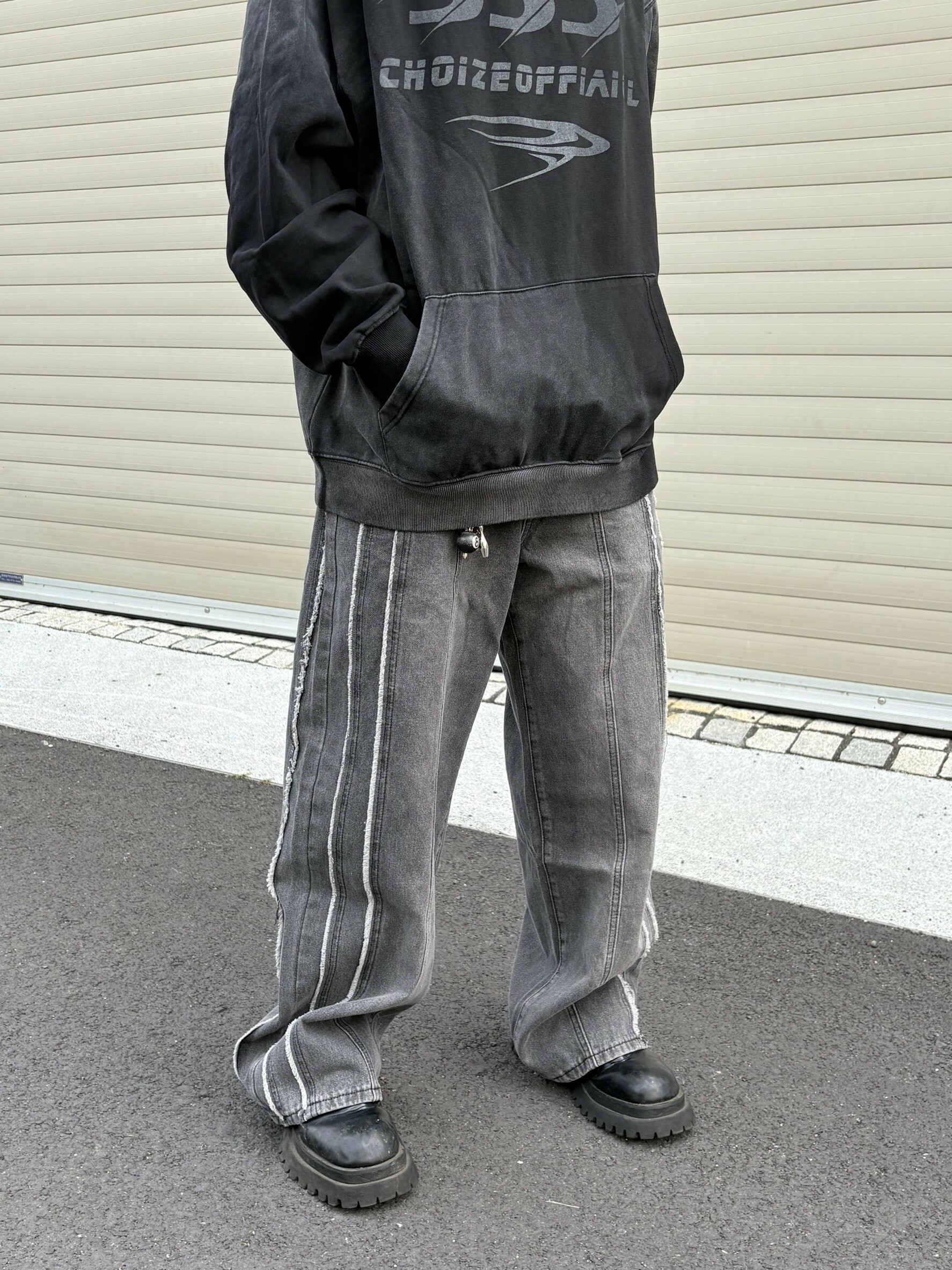 (GOAL) 側邊剪裁設計落地牛仔褲 BOSOZO 864