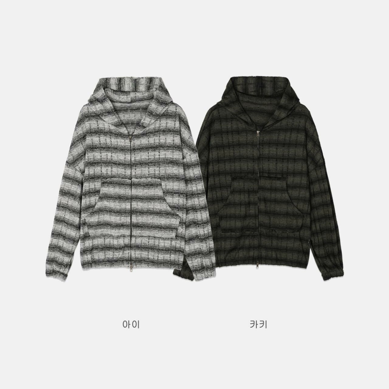 橫間連帽拉鍊外套 ENOC-017JK