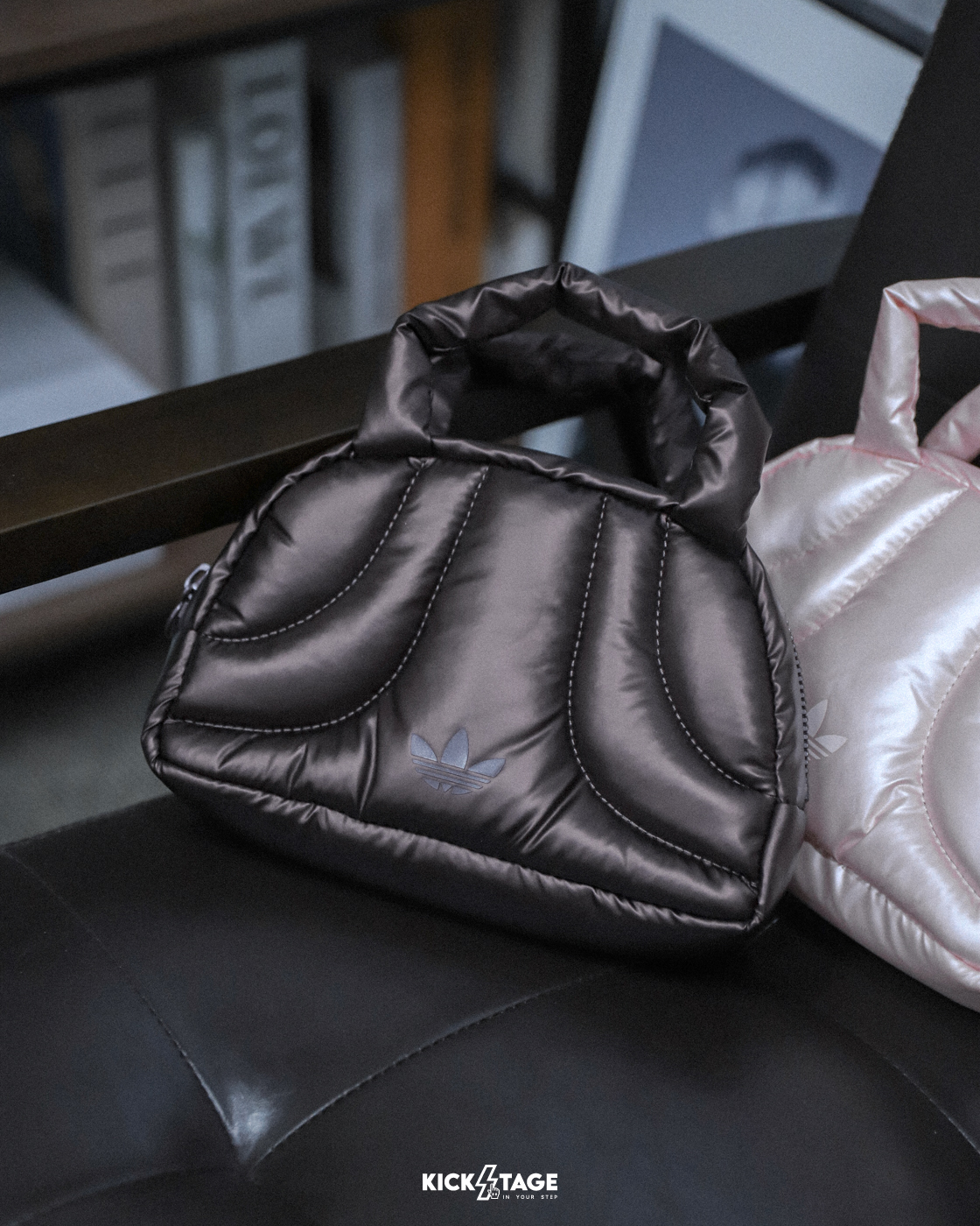 ADIDAS W MINI BOWLING BAG 金屬棕 金屬粉 壓紋LOGO 三葉草 手提 迷你保齡球包【IY7039/IY7040】