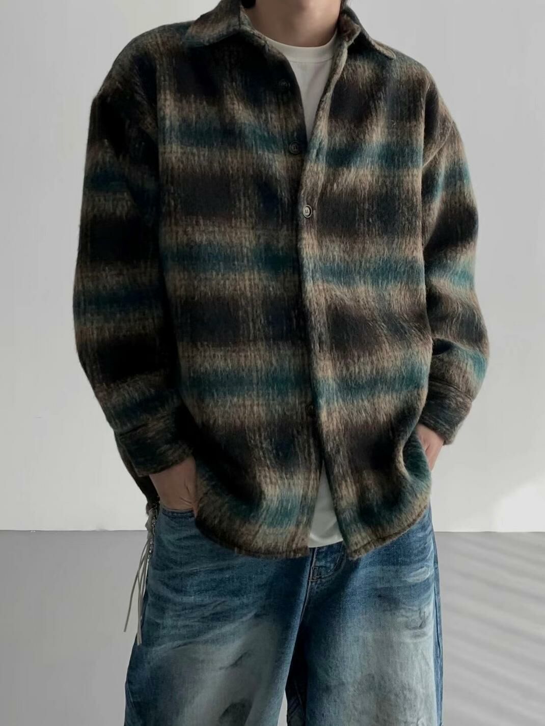 格紋長袖恤衫 ENOC-020S