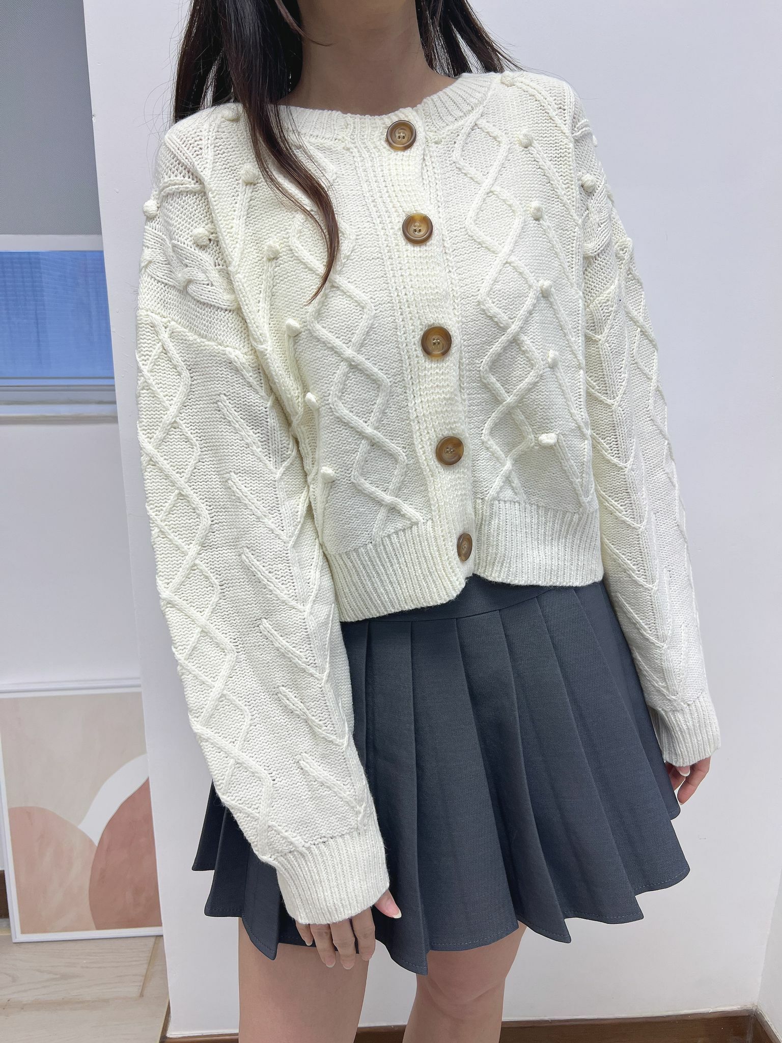 SM2 米色波波外套