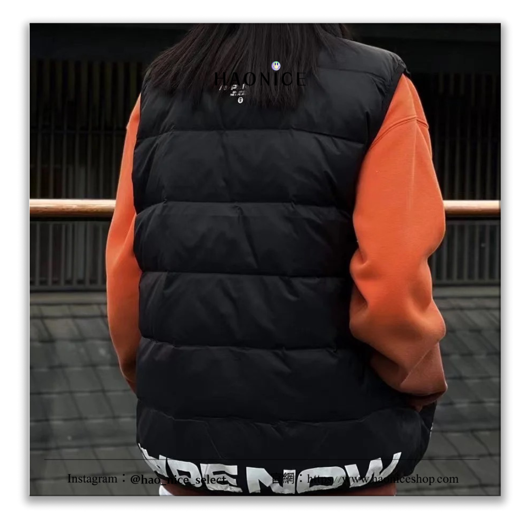 【HAO NICE 】香港經銷商🇭🇰 日本潮流 Aape 22FW爆款 純色搭配經典刺繡猿人頭LOGO 羽絨背心