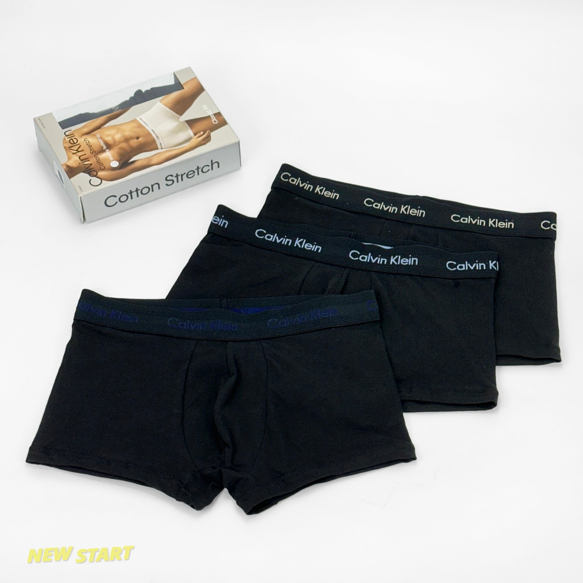 Calvin Klein CK 三色小字母 短版 男款 內褲 三件組 A