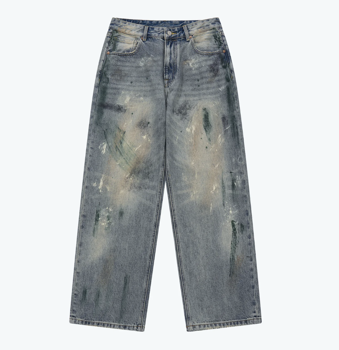 [現貨] Sense Washed Paint Splattered Jeans Blue | M24-44