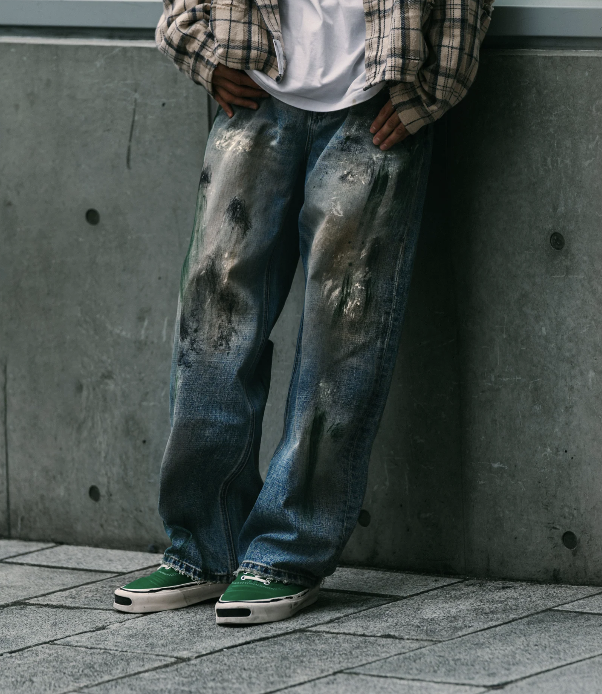[現貨] Sense Washed Paint Splattered Jeans Blue | M24-44