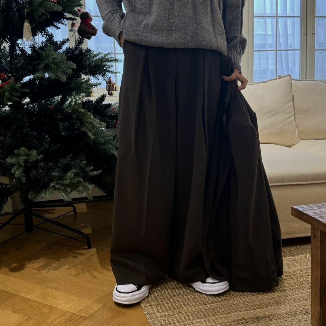 淨色鬆身西褲(厚布料) BY ATTENTION-338P