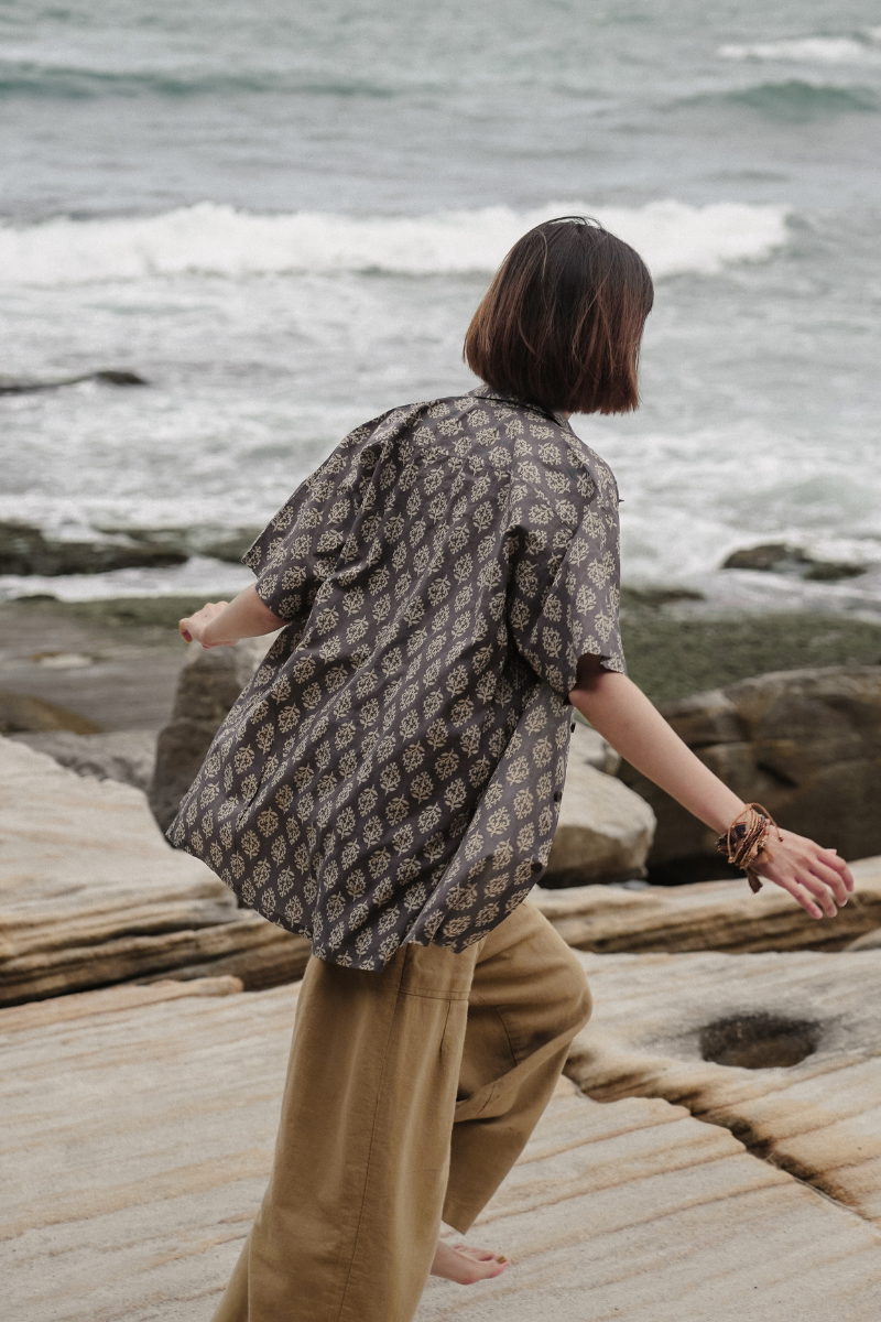 印度蓋染工藝親膚純棉 襯衫 - 雪花