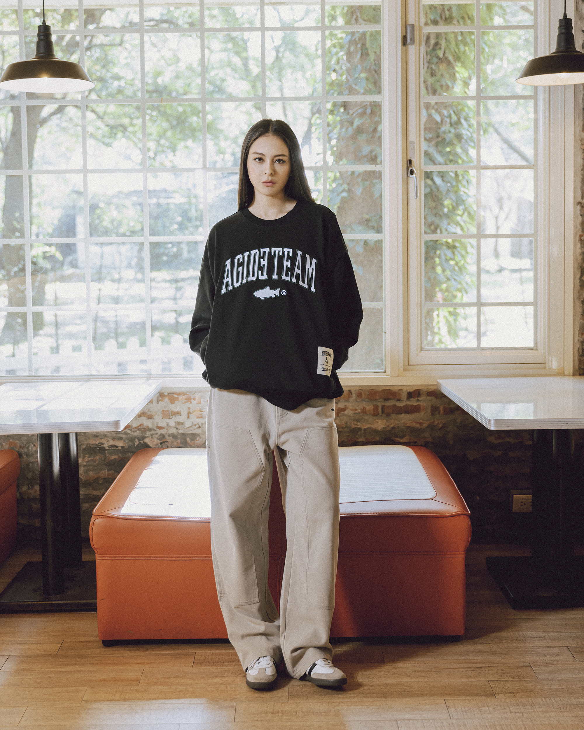 ​IDEALISM IDE x AGILITY AGIDE TEAM Sweatshirt 刺繡 口袋 長袖 大學T 黑 灰