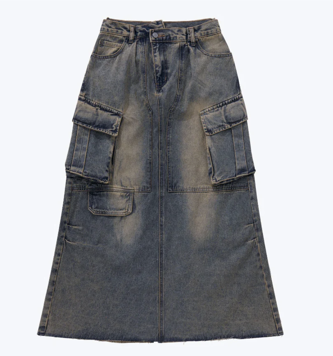 [現貨] Sense Distressed Denim Full Skirt Dirty Blue | L24-47