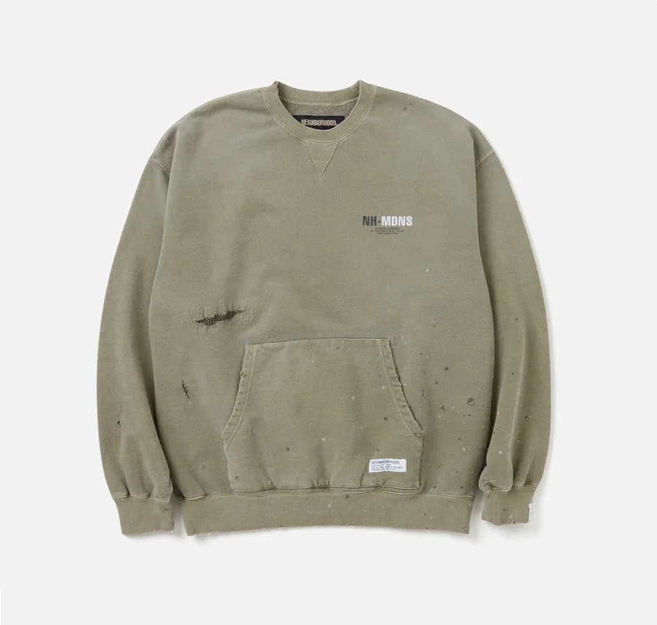 NEIGHBORHOOD NH X MADNESS SAVAGE SWEAT SHIRT LS - OLIVE PRE ORDER ITEM (預訂中)