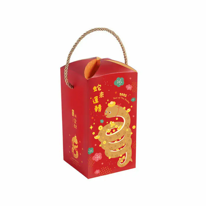 花苞提盒(小) 春節 金蛇報喜 10入/包 8*8*15.5cm【3A19-508008】