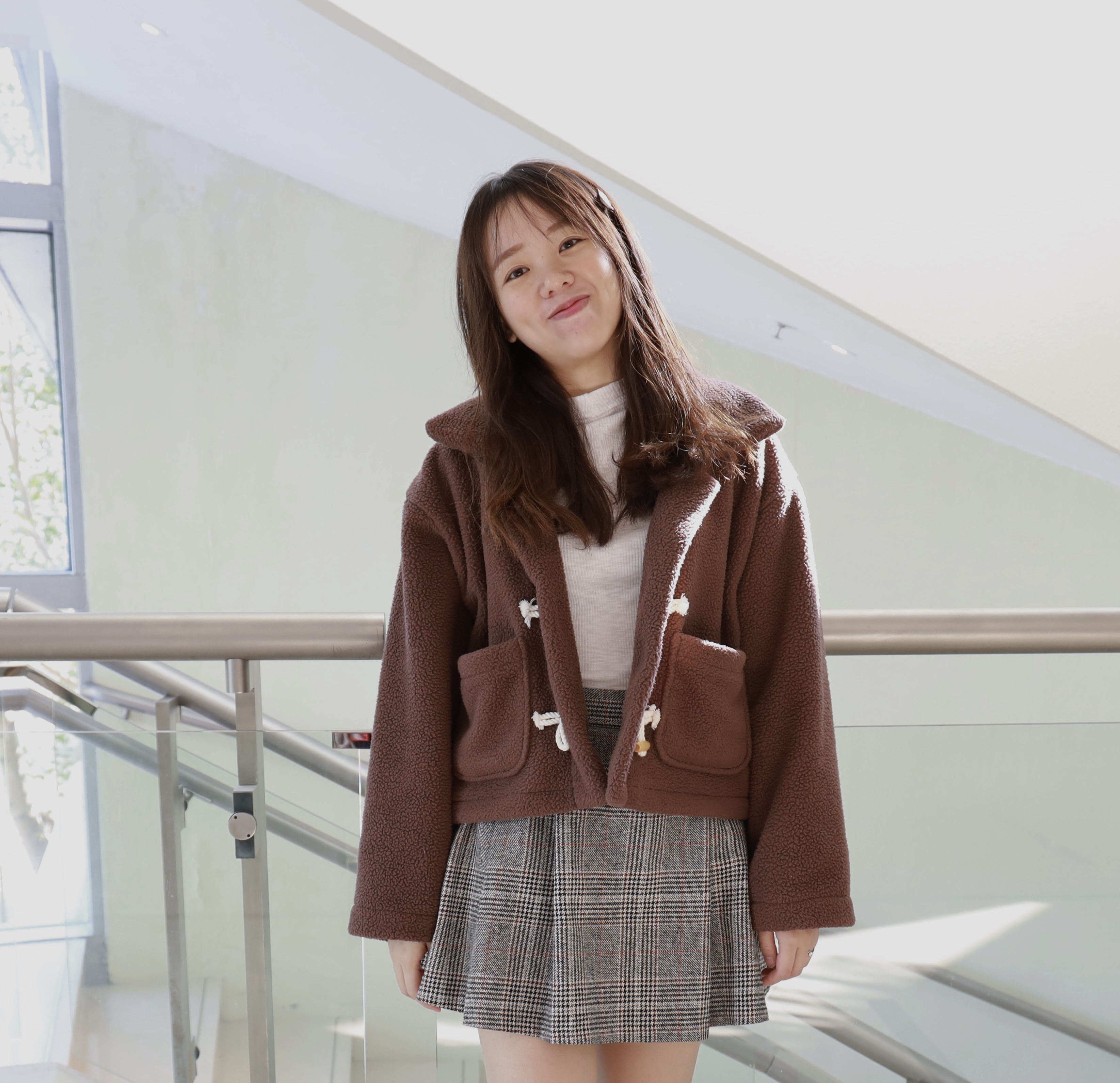 ||CA165|| 毛毛羊角扣口袋外套