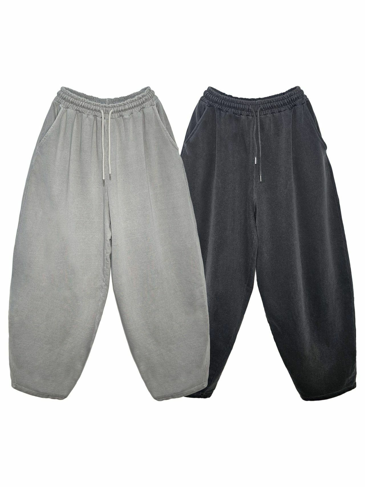 淨色鬆身運動褲(薄抓毛底) Floor&co-050P