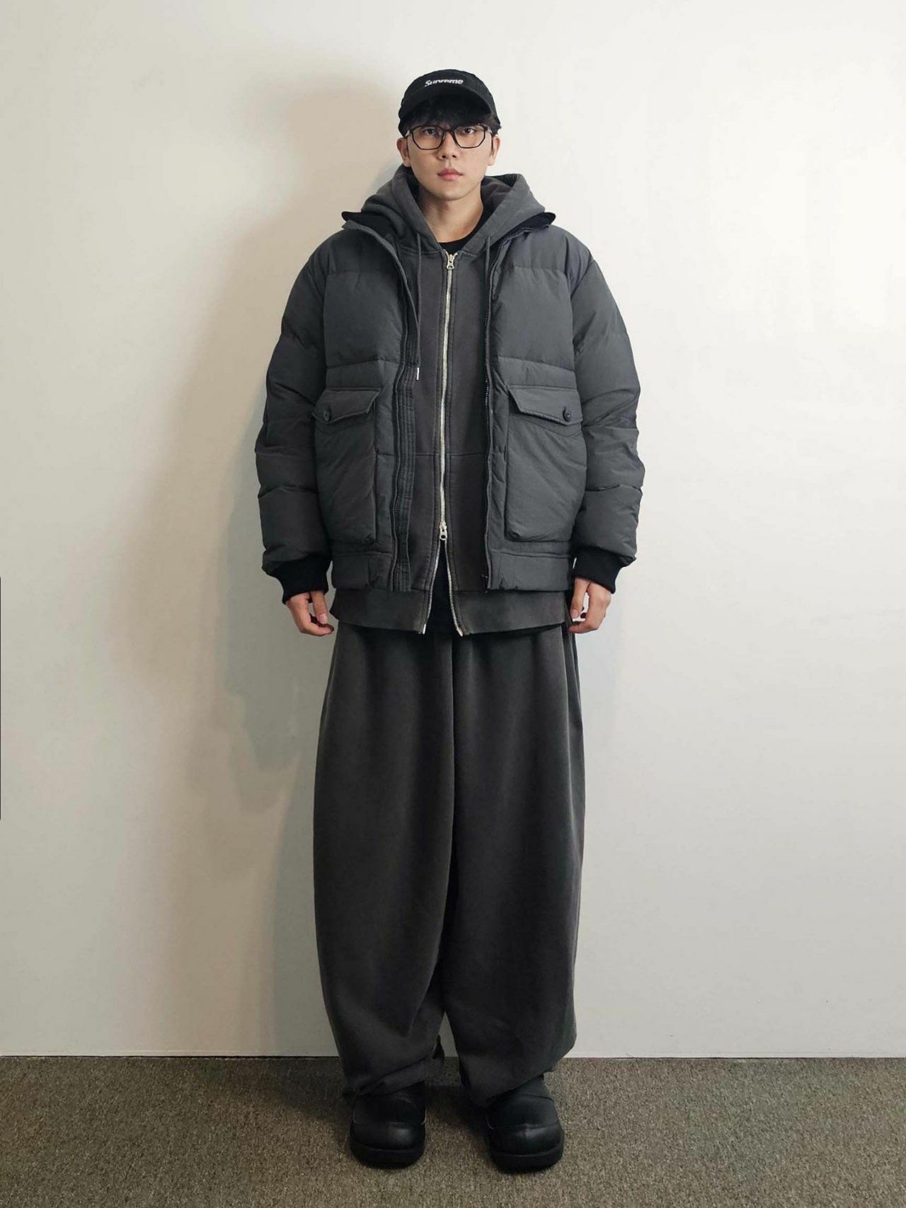 淨色企領拉鍊外套(夾棉) Floor&co-053JK